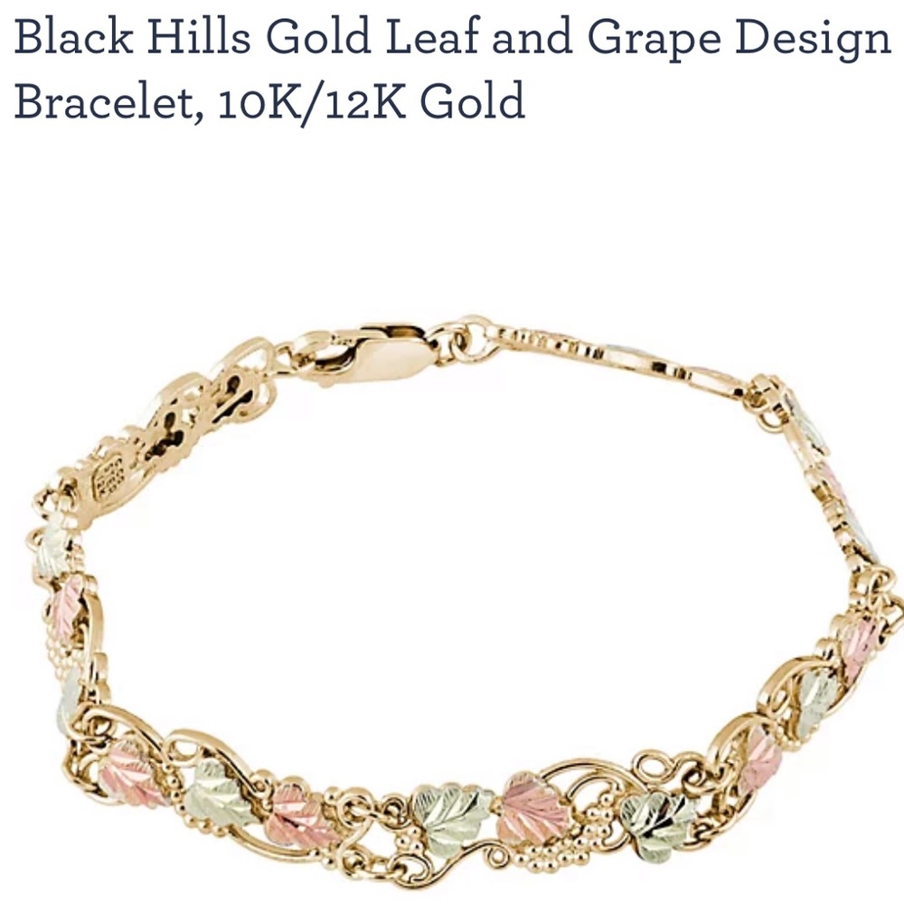 Black Hills Gold Leaf and Grape Bracelet